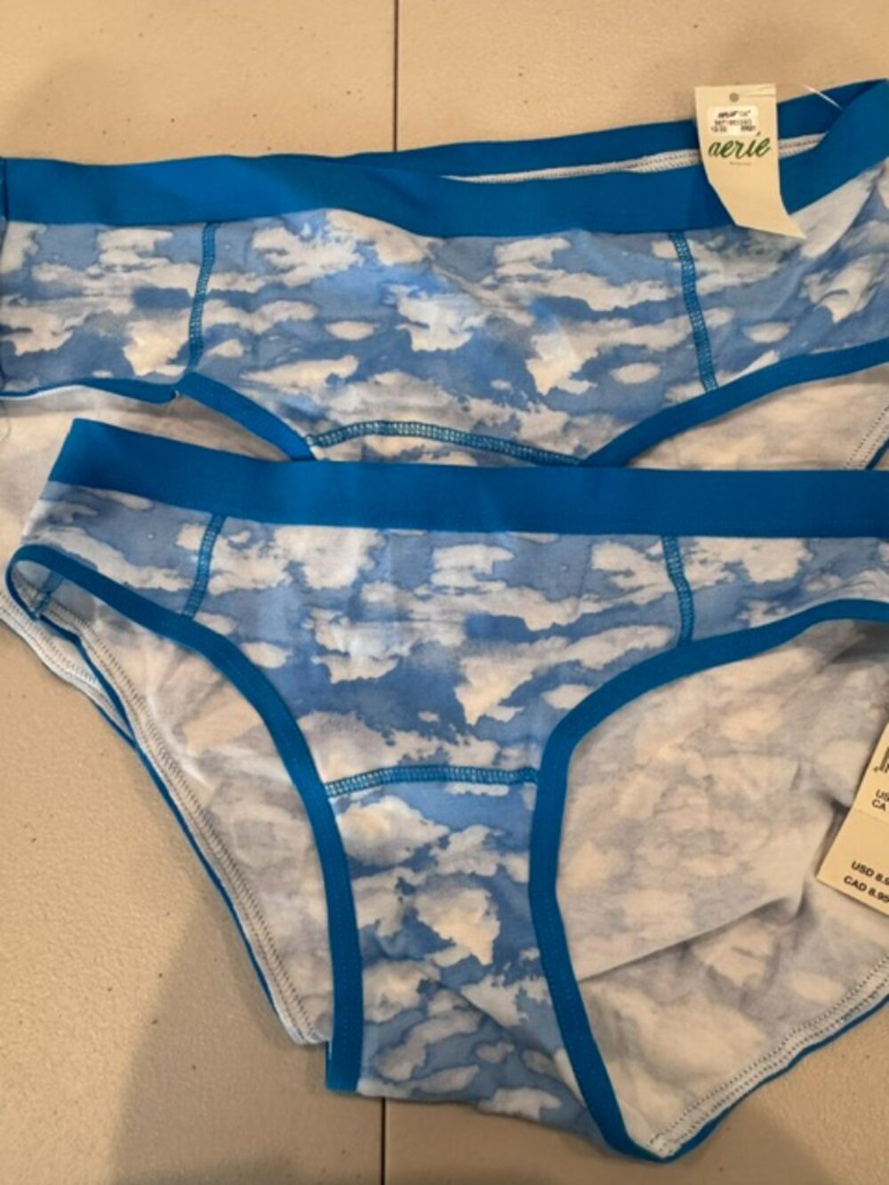 BNWT - 2 Pairs Aerie Bikini Underwear Cloud Pattern (S)